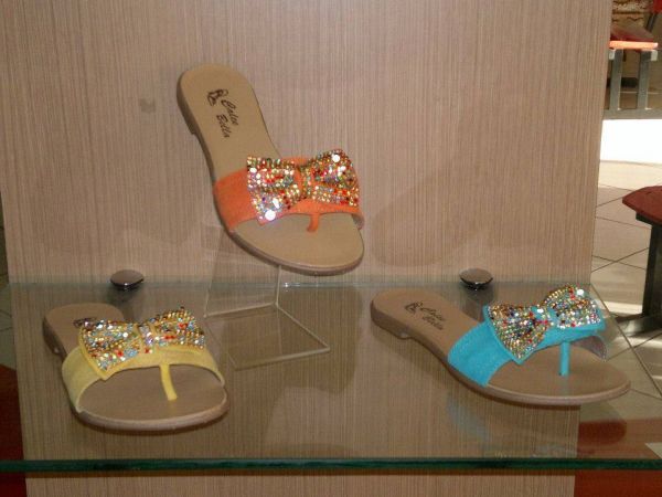 Rasteira Collor's - strass/laço
